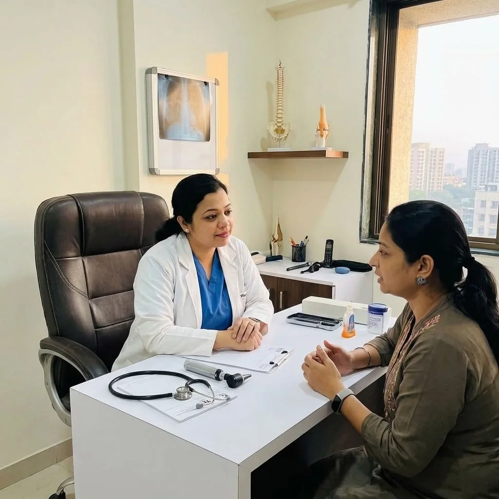 Doctor consulting with female patient